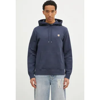 Pánská mikina Bavlněná mikina Maison Kitsuné Fox Head Patch Regular Hoodie, L, námořnická modř, 59X
