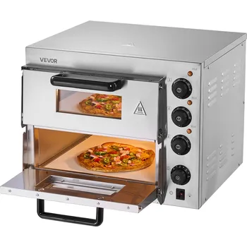 Příprava pizzy Vevor Stolní elektrická kamna na pizzu, průměr 35,6 cm, do interiéru