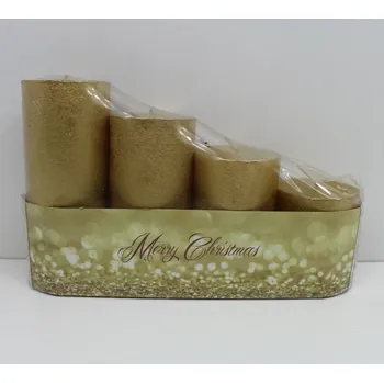 Vánoční dekorace Adventní svíčky rustikální Barva: ZLATÁ