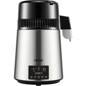 Vevor Destilátor vody 1L/H, 4L nádrž, 750W, skleněná karafa, časovač 0-99H