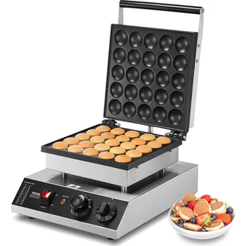 Vaflovač Vevor Mini stroj na poffertjes 25 ks 43 mm 1700 W nerez, tep. a čas