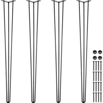 Psací stůl Vevor Stolové nohy 101.6 cm černé, sada 4, nosnost 99.8 kg, ocel, 3 tyče