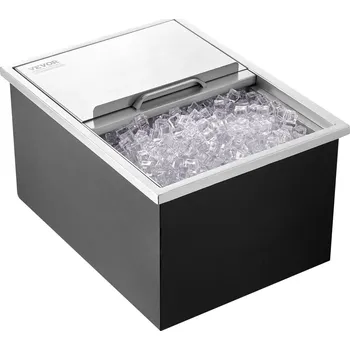 Nádoba na led Vevor Vestavný nerezový box na led 61×46×33 cm, 38,7 L, posuvné víko