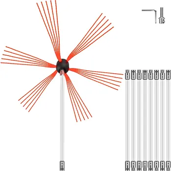 Komínová štětka Vevor Sada na čištění komína 914.4 cm vícedílná s tyčemi a kartáčem na saze