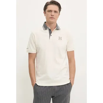 Pánské tričko Polo tričko Hackett London béžová barva, HM563381 08X, vel. M