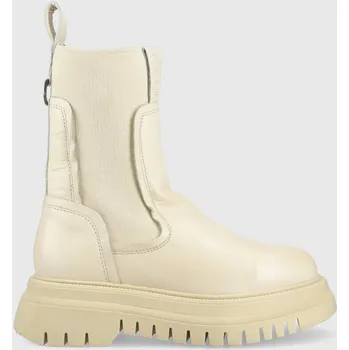 Dámská zimní obuv Kožené kotníkové boty Buffalo Shade Sock Chelsea 1170155.CRM béžová 02X, EUR 41