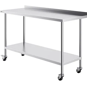 Psací stůl Vevor Pracovní stůl nerez 24×60×40 inch s kolečky, výškově nastavitelný
