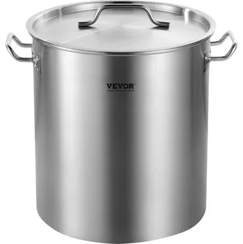 Hrnec Vevor Nerezový velký hrnec 42 quart s košem, poklicí a rukojetí