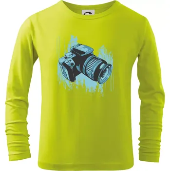 Zrcadlovka v přírodě - Triko dětské Long Sleeve - 134 cm/8 let ( Limetková )