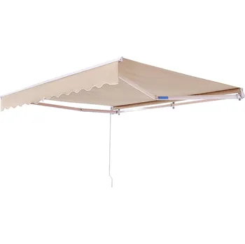Markýza Vevor Manuální výsuvná markýza 10×8 ft, voděodolný polyester, s klikou