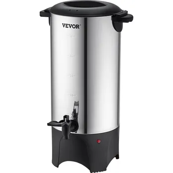 Kávovar Vevor Elektrická kávová nádoba 50 šálků 1000 W 220 V nerezová stříbrná