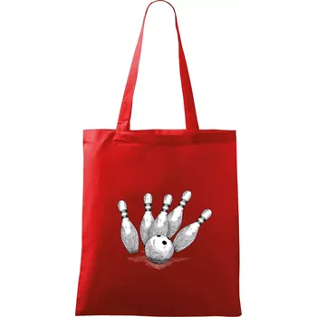 Bowling kresba - Taška bavlněná - 42 x 38 cm ( Červená )