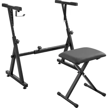 Příslušenství pro klávesový nástroj Vevor Stojan a lavice z-typ pro 54-88 kláves 250 lbs, šířka/výška kolečka