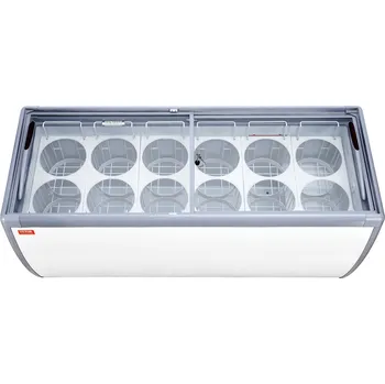 Chlazení Vevor Truhlicový mrazák na zmrzlinu 567 L, 12 vaniček, 2 dveře, kolečka