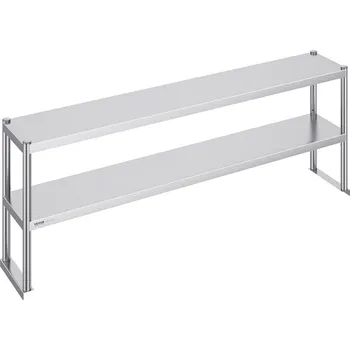 Dílenský stůl Vevor Nerezový dvoupatrový nástavec na pracovní stůl 12×72" výškově nastavitelný