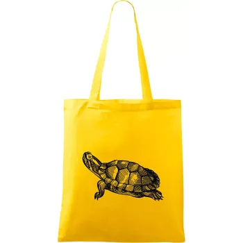 Tužkou kreslená želva - Taška bavlněná - 42 x 38 cm ( Žlutá )