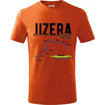 Chlapecké tričko Mapa řeky Jizery - Tričko dětské bavlněné - 158 cm/12 let ( Oranžová )
