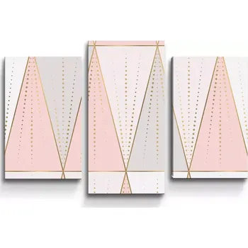 Obraz Sablio Obraz - 3-dílný Růžovošedé jehlany - 75x50 cm