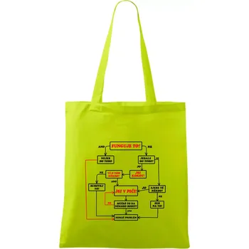 Návod funguje to? - Taška bavlněná - 42 x 38 cm ( Limetková )