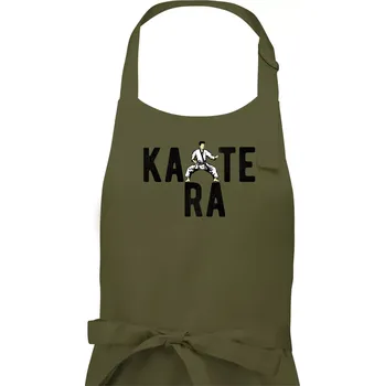 Kuchyňská zástěra Karate bojovník - Pánská zástěra na vaření - Univerzální velikost ( Khaki )