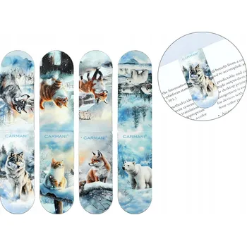 Vrták Carmani, sada 4 magnetických záložek do knih - ZIMA VŠUDE, zvířata