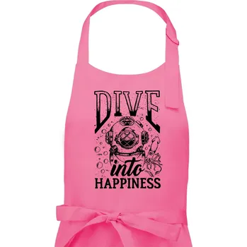 Kuchyňská zástěra Dive into happinness - Pánská zástěra na vaření - Univerzální velikost ( Růžová )
