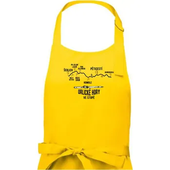 Kuchyňská zástěra Orlické hory ve stopě - Pánská zástěra na vaření - Univerzální velikost ( Žlutá )
