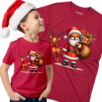 Chlapecké tričko Meeboo dětské tričko červené bavlna velikost 140