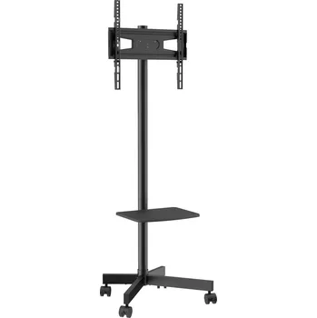 Televizní držák Vevor Mobilní tv stojan 23–60 inch, nastavitelný, s kolečky a policí