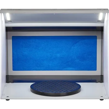 Vevor Airbrush kabina 4 led, 2 ventilátory, otočný talíř, 6 ft hadice