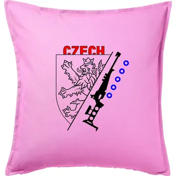 Polštář Biathlon - Czech Lion - Polštář 50x50 - 50x50 - Pouze potah ( Růžová )