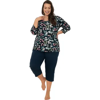 Dámské pyžamo Dámské pyžamo ITALIAN FASHION LUCJA 3/4+3/4 print/mořský XL 0