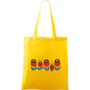 Retro hrnek - mák - Taška bavlněná - 42 x 38 cm ( Žlutá )