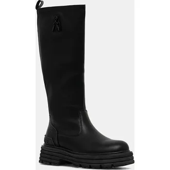 Dámské kozačky Dětské kožené boty Patrizia Pepe černá barva, PPJ980 99X, EUR 40