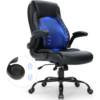 Vevor Kancelářská židle s vysokým opěradlem, nastavitelná bederní opora, pu kůže