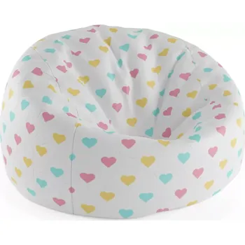 Sedací pytel Sablio Sedací vak Cocoon Tříbarevná srdíčka - 75 x 45 x 35 cm