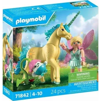 Stavebnice Playmobil Playmobil Zestaw z figurkami Princess Magic 71842 Jednorożec do kolekcjonowania Sunshine Blossom z wróżką