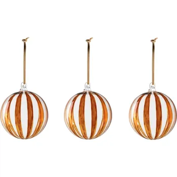 Vánoční dekorace Garden Trading Vánoční ozdoba Purton Striped Cinnamon – set 3 ks