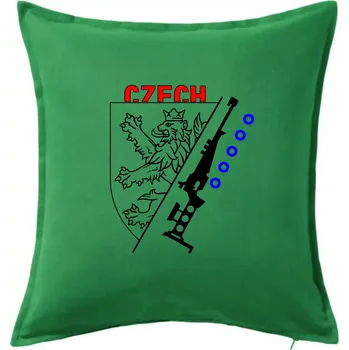 Polštář Biathlon - Czech Lion - Polštář 50x50 - 50x50 - Včetně výplně ( Středně zelená )