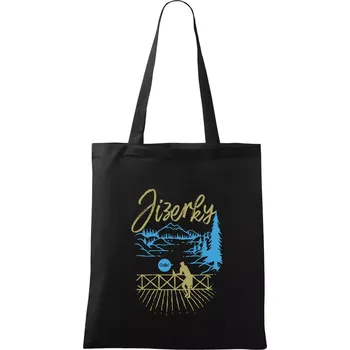 Nákupní taška Jizerky - modrý les chill - Taška bavlněná - 42 x 38 cm ( Černá )