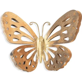 Obraz ASIR GROUP ASIR Nástěnná dekorace MOTÝL kovový zlatý 2 ks