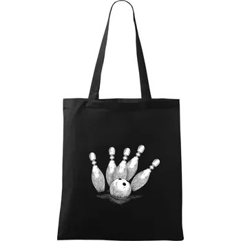 Nákupní taška Bowling kresba - Taška bavlněná - 42 x 38 cm ( Černá )