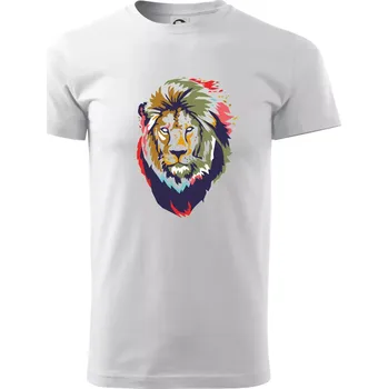 Hlava lva kreslená jednoduchá - Triko extra velké (5-8XL) - 7XL ( Bílá )