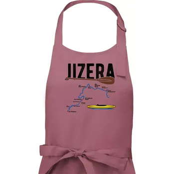 Kuchyňská zástěra Mapa řeky Jizery - Dámská zástěra na vaření - Univerzální velikost ( Starorůžová )