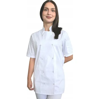 Pracovní obuv Dámská bílá kuchařská Mikina s patentkami, krátký rukáv, velikost M