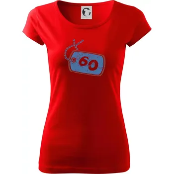 Dámské tričko 60 na krku štítek - Dámské triko Pure - XS ( Červená )