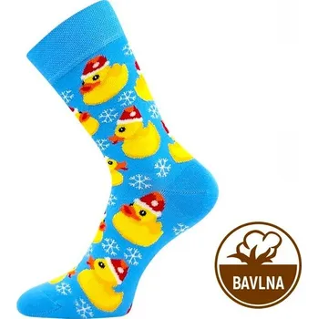 Pánské ponožky LONKA Ponožky slabé vánoční DAMER obrázkové s KAČENKAMI Velikosti ponožek: 43-46