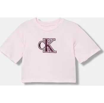 Chlapecké tričko Dětské bavlněné tričko Calvin Klein Jeans IG0IG03062.128.176.PPY2 růžová 30X, vel. 164