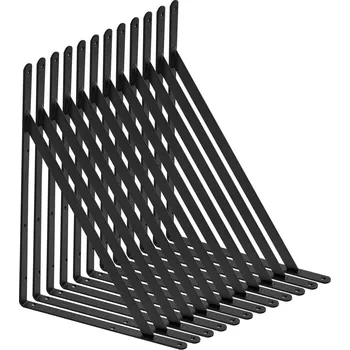 police Vevor Držáky na plovoucí police 18×12" 12 ks 3 mm ocel černá 160 lbs