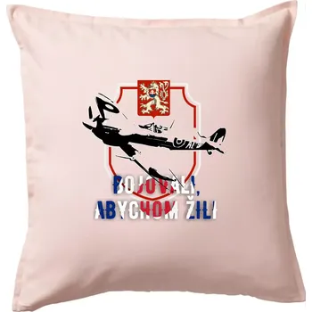 Polštář ERB bojovali, abychom žili - Polštář 50x50 - 50x50 - Pouze potah ( Světle růžová )